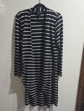 Daytrip Lightweight Waffle Knit Longer Length Open Front Cardigan